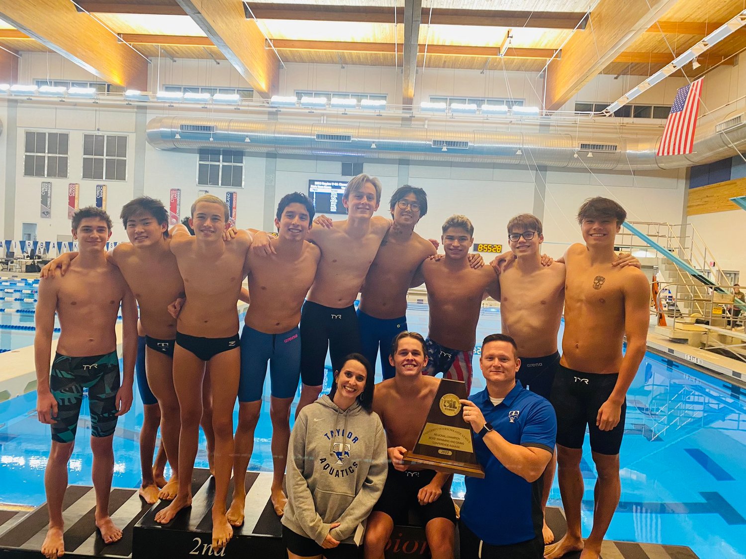 The Taylor boys won the Region V-6A swimming and diving meet.